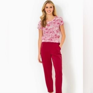 NWT Lilly Pulitzer Riley Women's Malbrc Red 27 in UPF 50 + Pants  - M